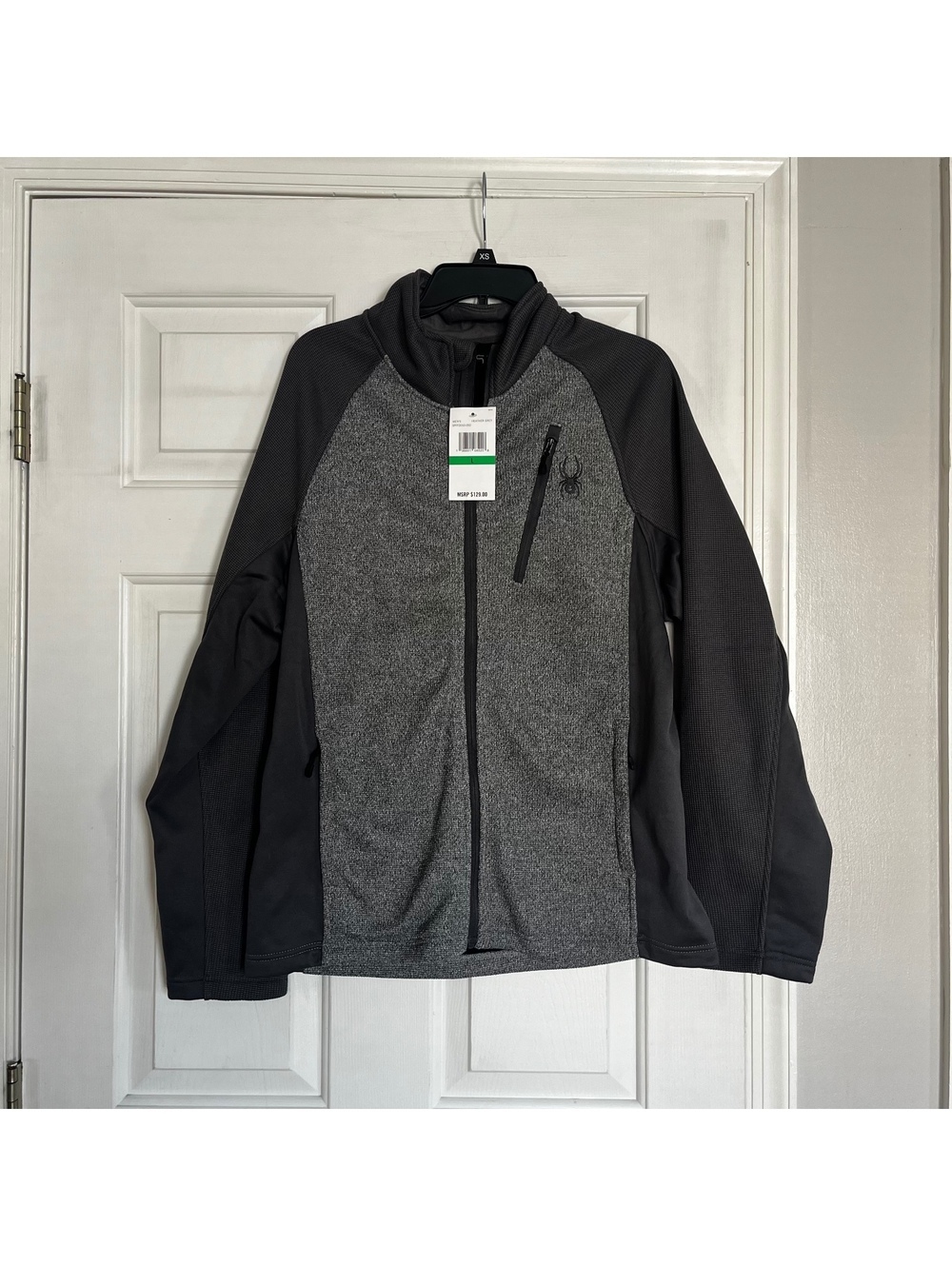 Spyder Men's Heather Grey Polyester Full-Zip Jacket Size L